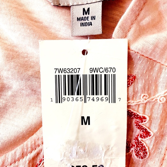 Lucky Brand Peach Top NWT - Picture 3 of 3
